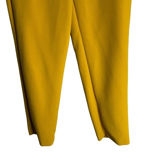 Dalia Women's Mustard Yellow Ankle Dress Pants - Picture 3 of 9